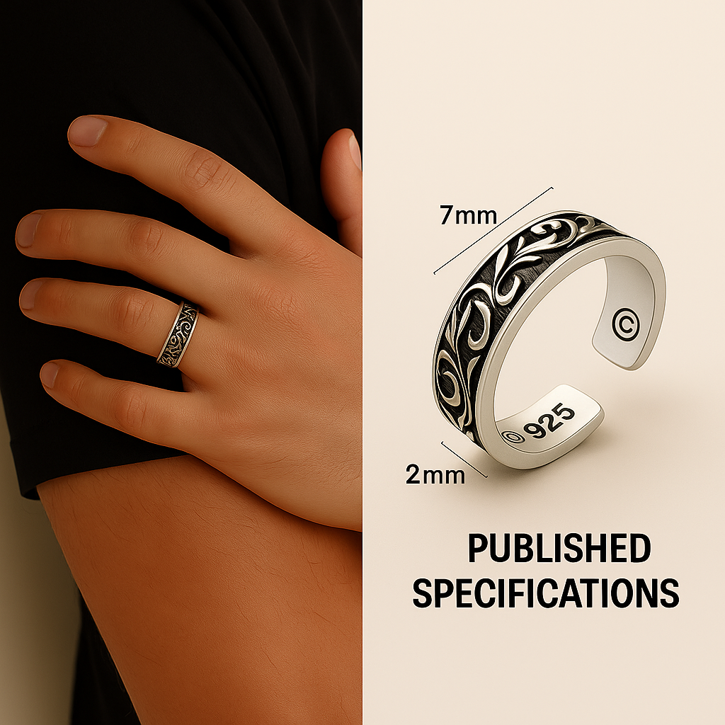 Eternal Vintage S925 Rattan Silver Ring for Men