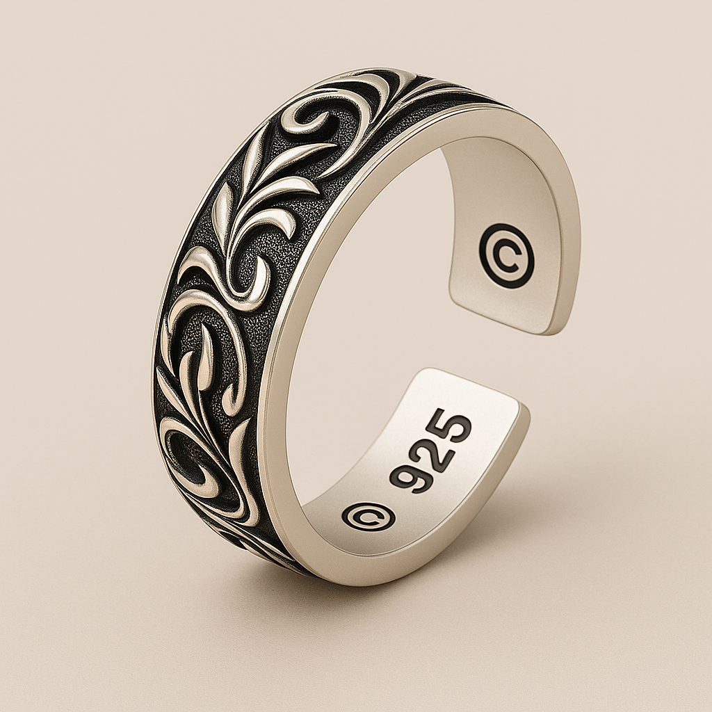 Eternal Vintage S925 Rattan Silver Ring for Men