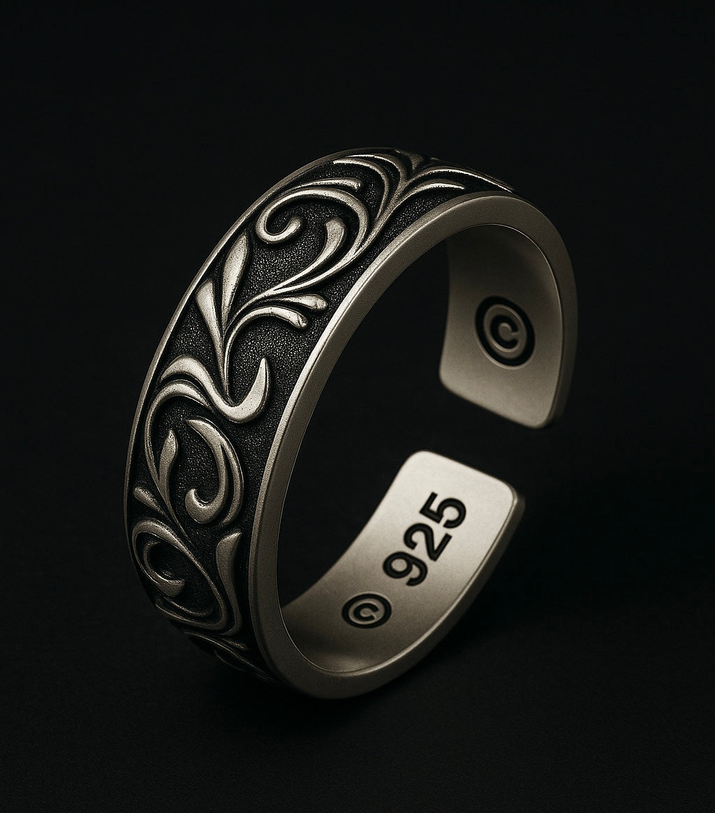 Eternal Vintage S925 Rattan Silver Ring for Men