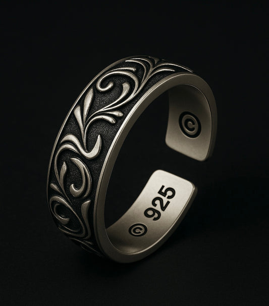 Eternal Vintage S925 Rattan Silver Ring for Men