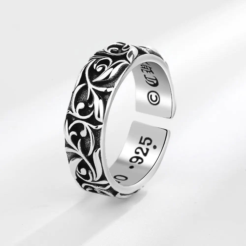 Eternal Vintage S925 Rattan Silver Ring for Men